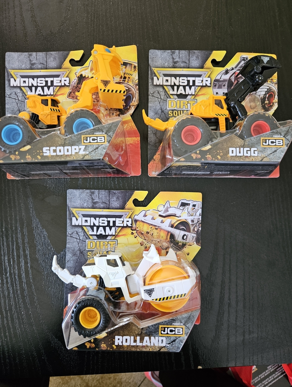 Monster Jam JCB  Dirt Squad - JcbScoopz, JcbDugg, Jcb Rolland Set Of 3